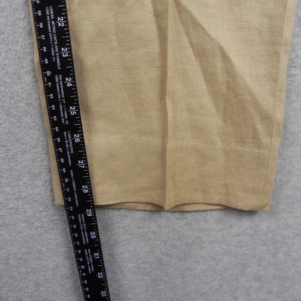 Brooks Brothers Pants Mens 35x29 346 Linen Dress Suit Chino Flat Front Tan Khaki